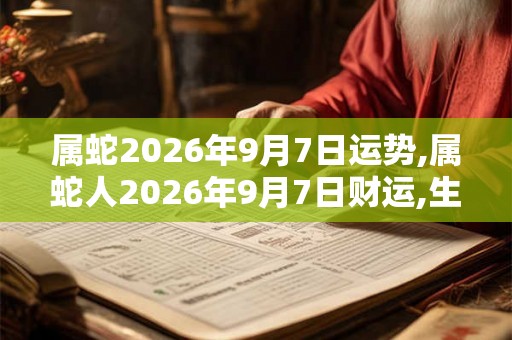 属蛇2026年9月7日运势,属蛇人2026年9月7日财运,生肖蛇2026年9月7日运势
