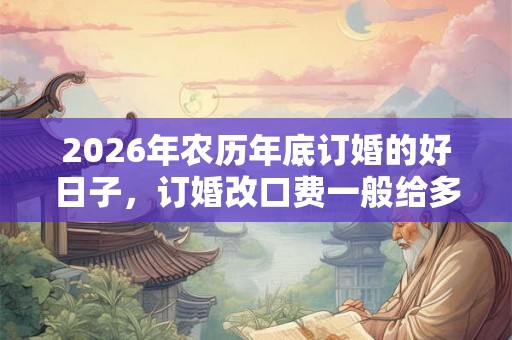 2026年农历年底订婚的好日子，订婚改口费一般给多少？