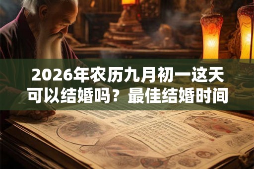 2026年农历九月初一这天可以结婚吗？最佳结婚时间？