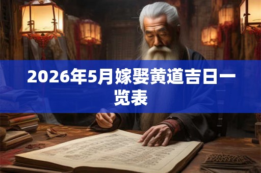 2026年5月嫁娶黄道吉日一览表
