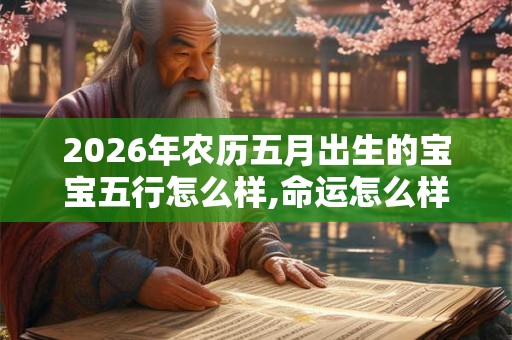 2026年农历五月出生的宝宝五行怎么样,命运怎么样？