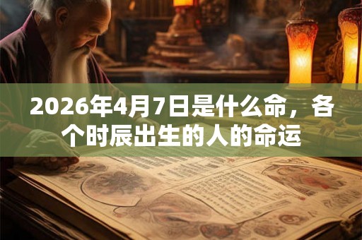 2026年4月7日是什么命,各个时辰出生的人的命运 2026年4月7日是什么命,各个时辰出生的人的命运