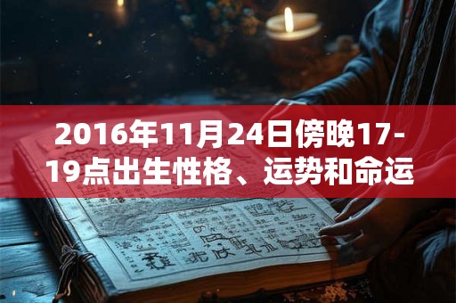 2016年11月24日傍晚17-19点出生性格、运势和命运