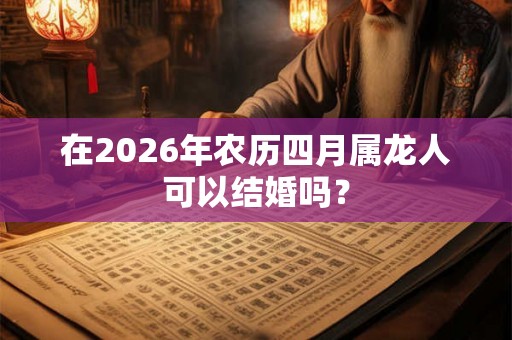 在2026年农历四月属龙人可以结婚吗？
