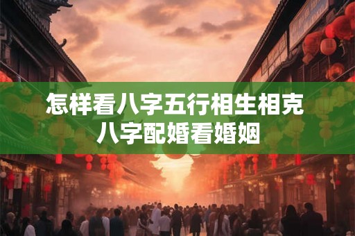 怎样看八字五行相生相克 八字配婚看婚姻