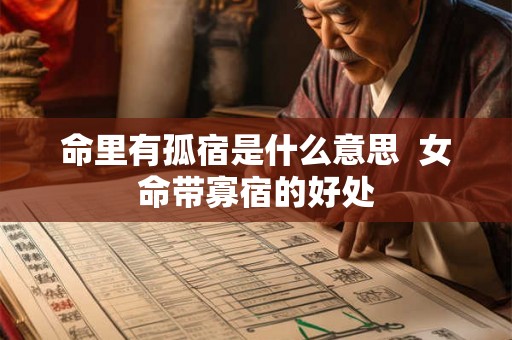 命里有孤宿是什么意思  女命带寡宿的好处