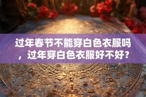 过年春节不能穿白色衣服吗,过年穿白色衣服好不好? 过年春节不能穿白色衣服吗,过年穿白色衣服好不好?