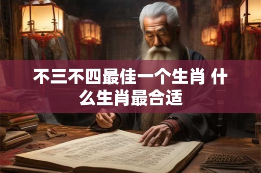 不三不四最佳一个生肖 什么生肖最合适