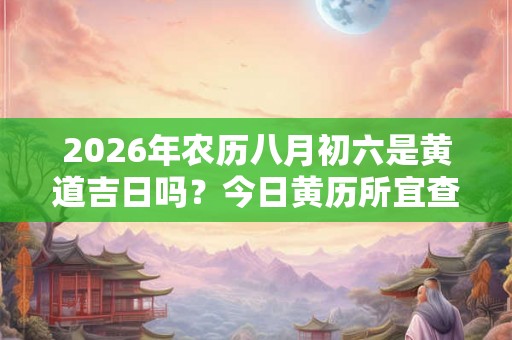 2026年农历八月初六是黄道吉日吗？今日黄历所宜查询
