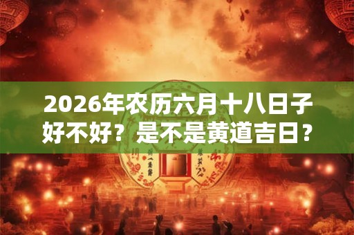 2026年农历六月十八日子好不好？是不是黄道吉日？