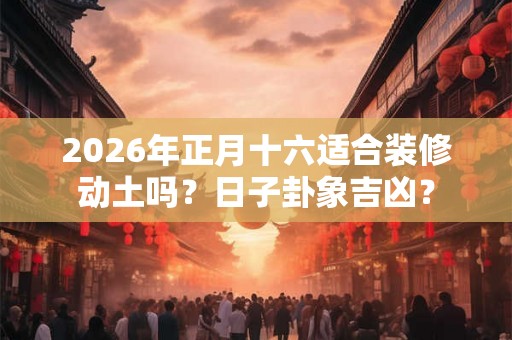 2026年正月十六适合装修动土吗？日子卦象吉凶？