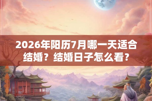 2026年阳历7月哪一天适合结婚？结婚日子怎么看？