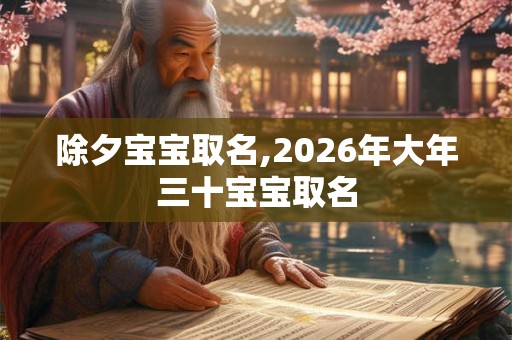 除夕宝宝取名,2026年大年三十宝宝取名