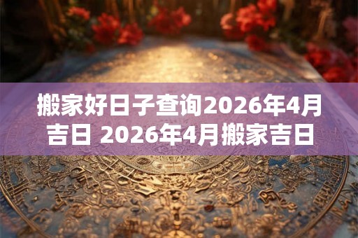 搬家好日子查询2026年4月吉日 2026年4月搬家吉日是什么