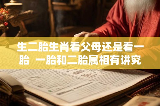 生二胎生肖看父母还是看一胎  一胎和二胎属相有讲究吗