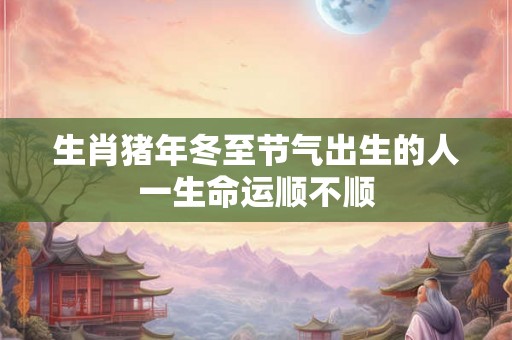 生肖猪年冬至节气出生的人一生命运顺不顺