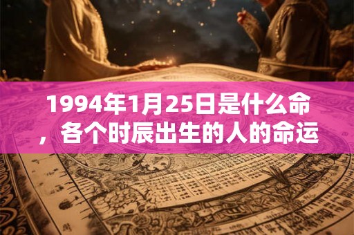 1994年1月25日是什么命，各个时辰出生的人的命运