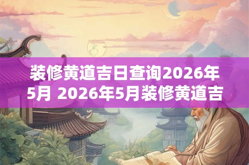 装修黄道吉日查询2026年5月 2026年5月装修黄道吉日查询