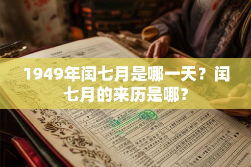 1949年闰七月是哪一天？闰七月的来历是哪？
