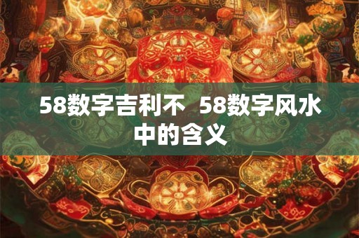 58数字吉利不  58数字风水中的含义