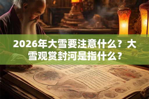 2026年大雪要注意什么？大雪观赏封河是指什么？