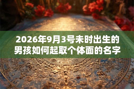 2026年9月3号未时出生的男孩如何起取个体面的名字，五行属什么