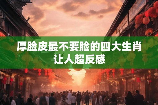 厚脸皮最不要脸的四大生肖让人超反感