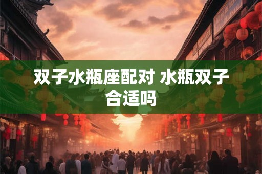 双子水瓶座配对 水瓶双子合适吗