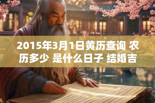 2015年3月1日黄历查询 农历多少 是什么日子 结婚吉时
