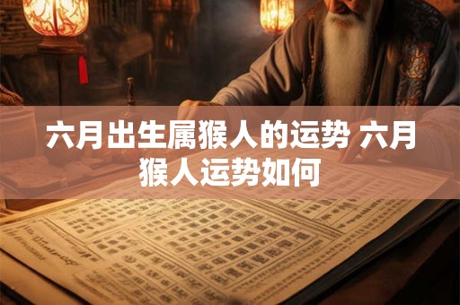六月出生属猴人的运势 六月猴人运势如何