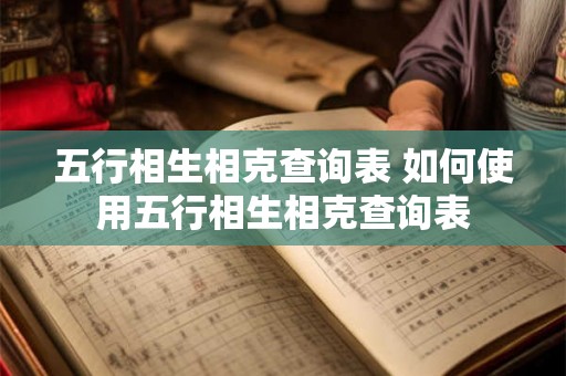 五行相生相克查询表 如何使用五行相生相克查询表