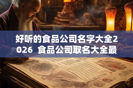 好听的食品公司名字大全2026  食品公司取名大全最新版的
