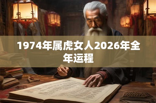 1974年属虎女人2026年全年运程
