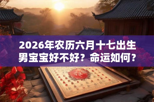 2026年农历六月十七出生男宝宝好不好？命运如何？