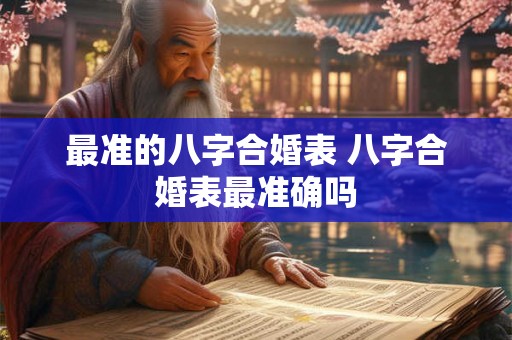 最准的八字合婚表 八字合婚表最准确吗