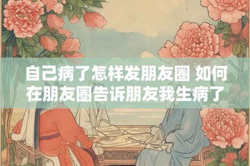 自己病了怎样发朋友圈 如何在朋友圈告诉朋友我生病了