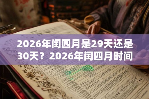 2026年闰四月是29天还是30天？2026年闰四月时间对照表！