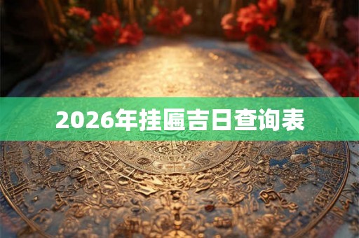 2026年挂匾吉日查询表 2026年挂匾吉日查询表