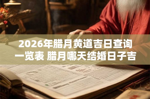 2026年腊月黄道吉日查询一览表 腊月哪天结婚日子吉利
