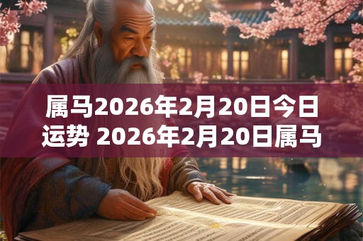 属马2026年2月20日今日运势 2026年2月20日属马人运势好吗