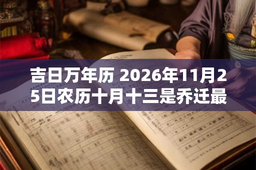 吉日万年历 2026年11月25日农历十月十三是乔迁最佳日期吗