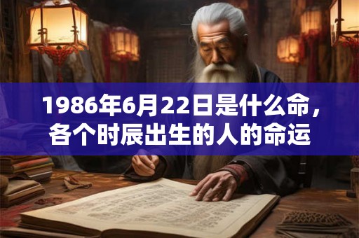 1986年6月22日是什么命，各个时辰出生的人的命运