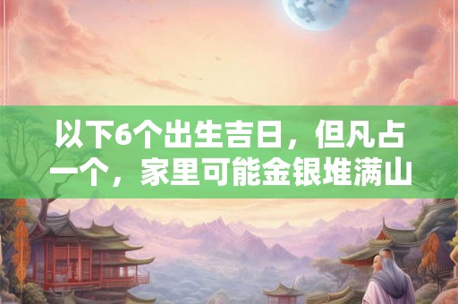 以下6个出生吉日，但凡占一个，家里可能金银堆满山！