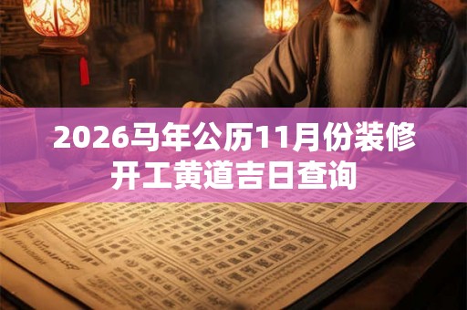 2026马年公历11月份装修开工黄道吉日查询