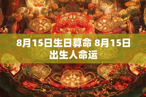 8月15日生日算命 8月15日出生人命运