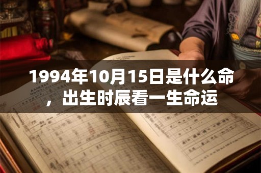 1994年10月15日是什么命，出生时辰看一生命运