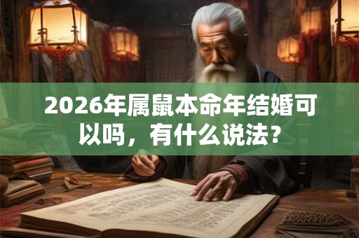 2026年属鼠本命年结婚可以吗，有什么说法？