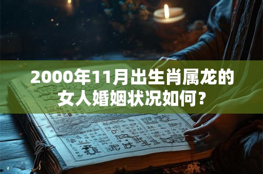 2000年11月出生肖属龙的女人婚姻状况如何？
