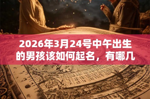 2026年3月24号中午出生的男孩该如何起名，有哪几种方法？