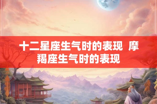 十二星座生气时的表现  摩羯座生气时的表现